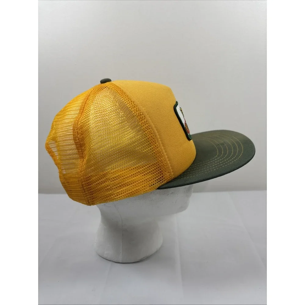 Vintage Dekalb‎ K-Products Trucker Hat Agriculture Yellow Farm Cap w/ Patch
